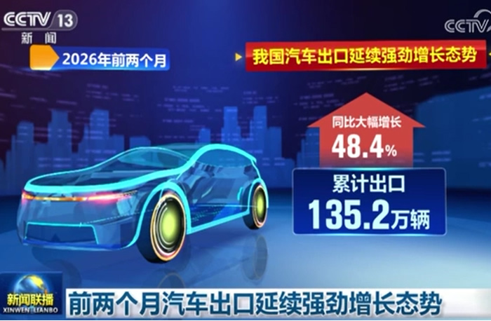 2026年前兩月我國汽車出口強(qiáng)勁增長 新能源汽車成出海核心動(dòng)力